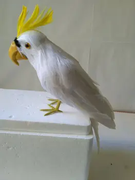 roztomilý simulácia biely papagáj model pena&pierko papagáj bábiky cca 30cm