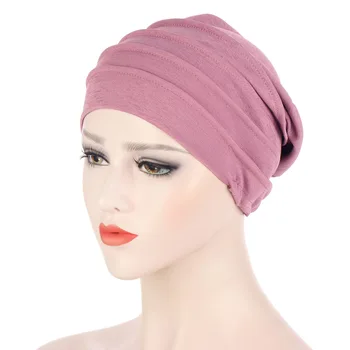 Nové Turban pokrývku hlavy pre ženy Prehrabať Pevných Farieb Headwraps Čiapky Chemoterapii Čiapky Čiapky pre Caner