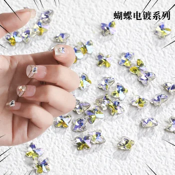 10pcs Luxury Diamond Nail Art, Ozdoby, Motýľ Crystal Kamienkami zobrazili kľúčové tlačidlá Pre Nechty Príslušenstvo Dizajn DIY Manikúra Šperky